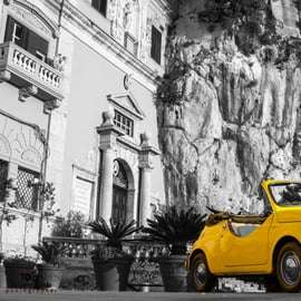 Fiat 500 tour Palermo in een vintage auto met chauffeur