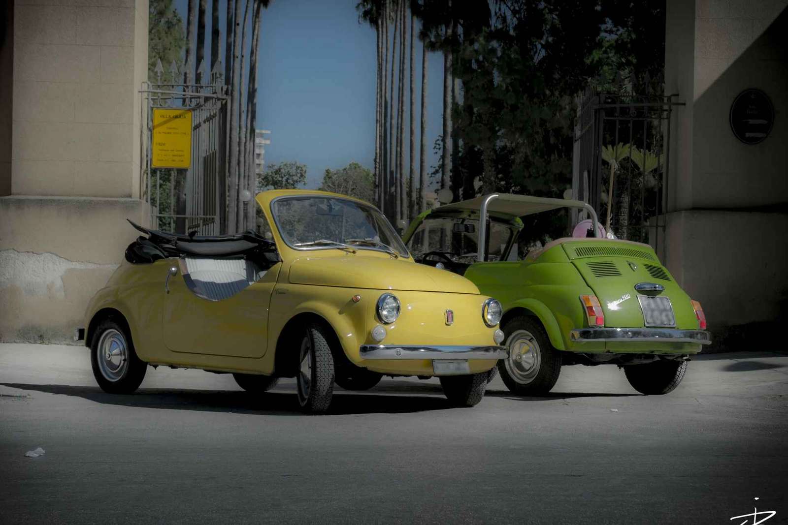 Fiat 500 tour Palermo in een vintage auto met chauffeur