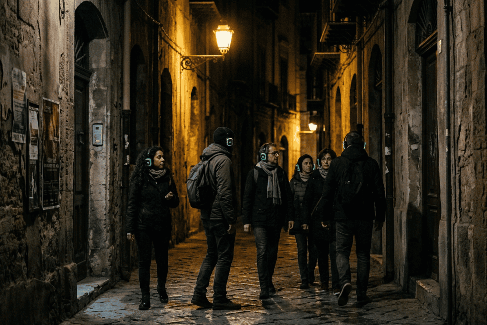 Palermo Noir: tour a piedi immersivo con audioguida 3D e aperitivo in barca