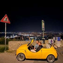 Fiat 500 tour door Palermo na zonsondergang, met gids