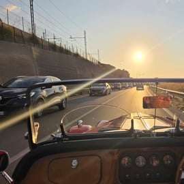 Privat tur i veteranbilen Morgan i Palermo